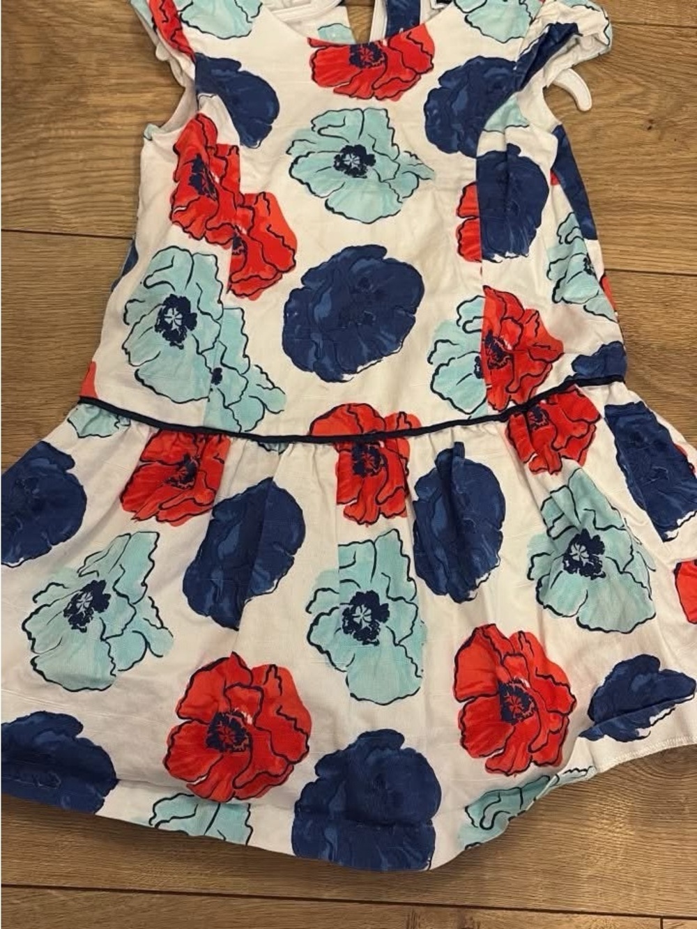 Girls Red White & Blue floral dress